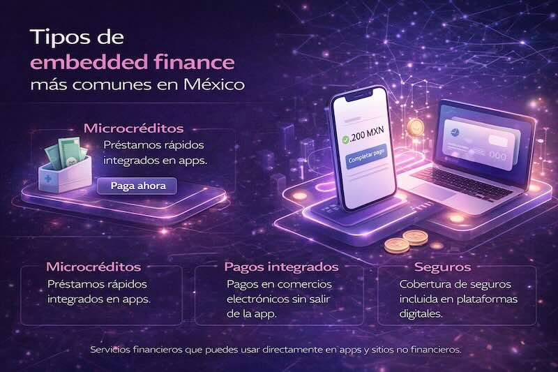 Tipos de embedded finance más comunes en México