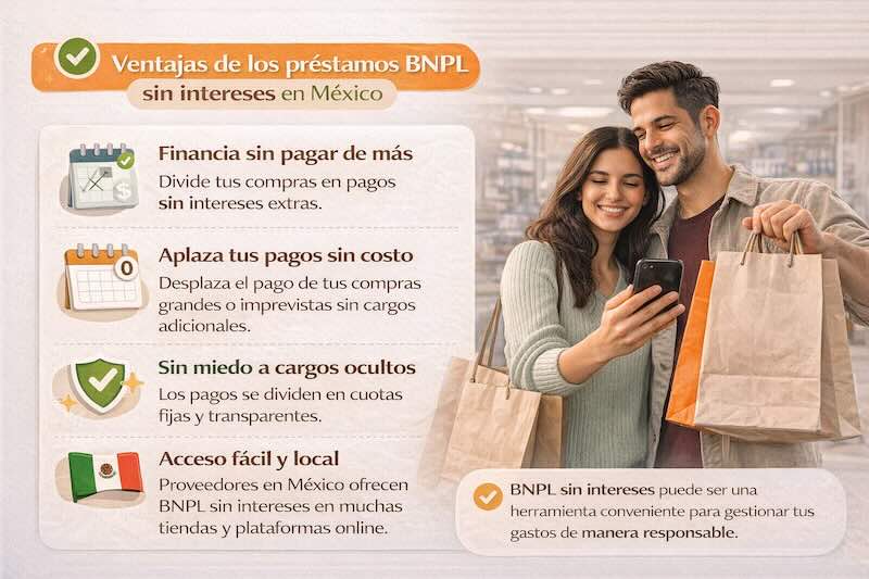 Ventajas de los préstamos BNPL sin intereses en México