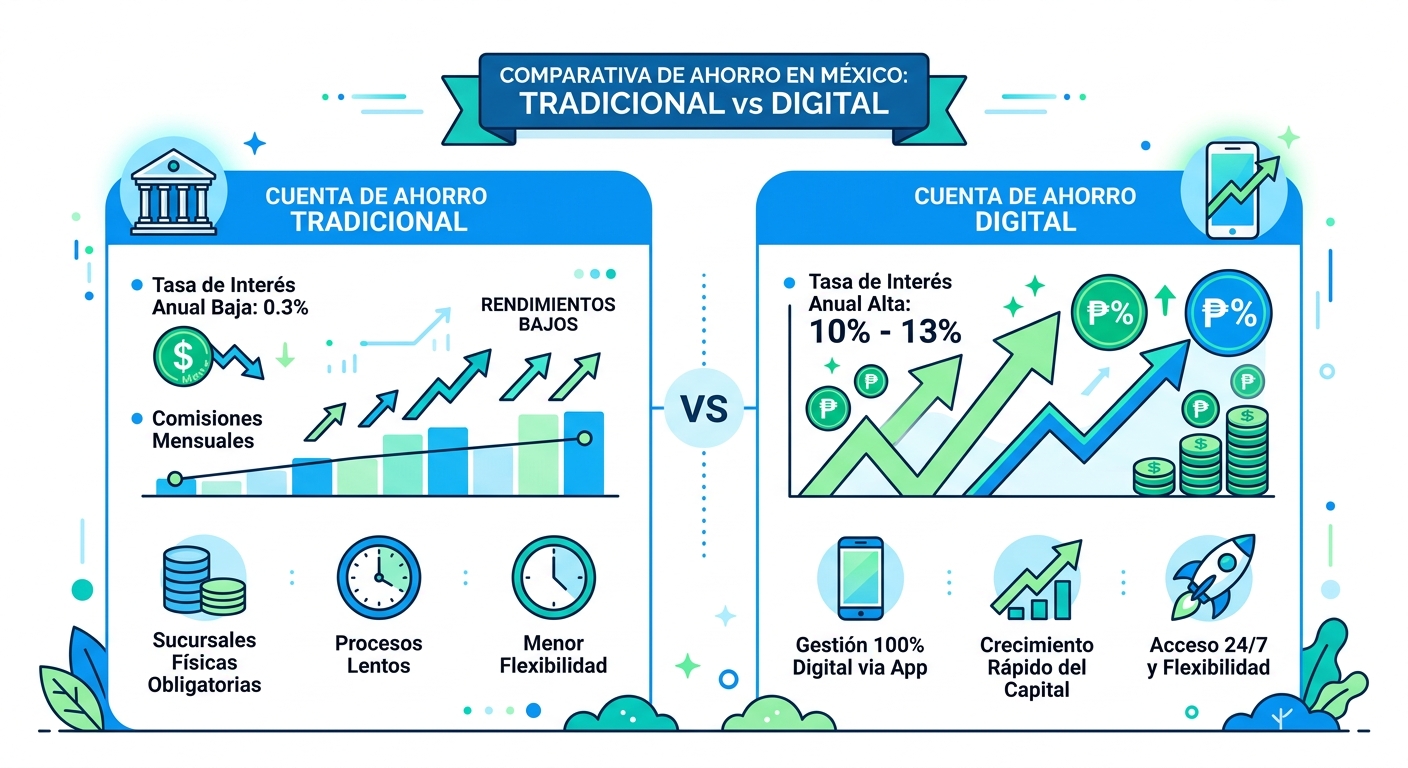 cuentas de ahorro digitales con rendimientos